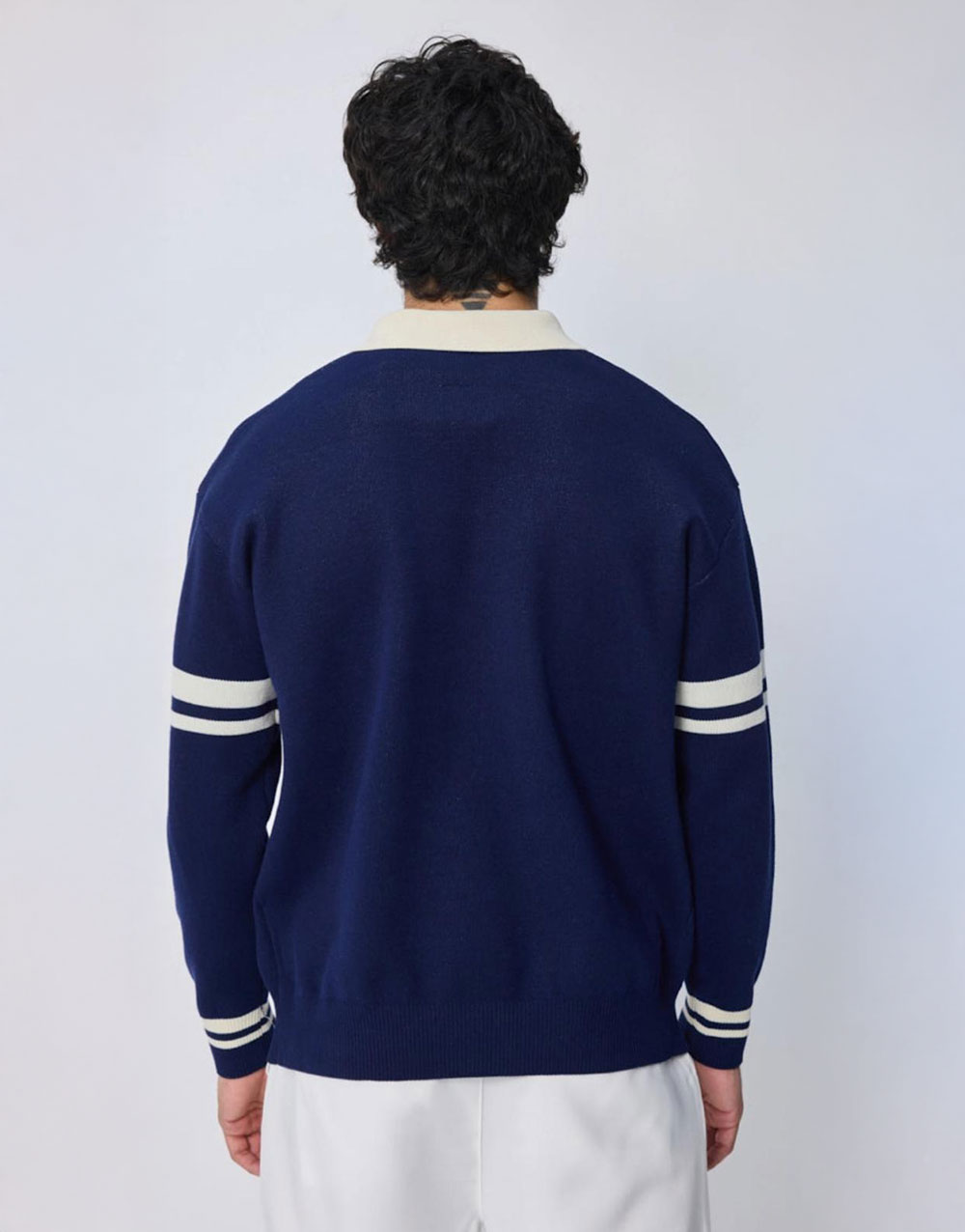 Maglione stile polo con bottoni