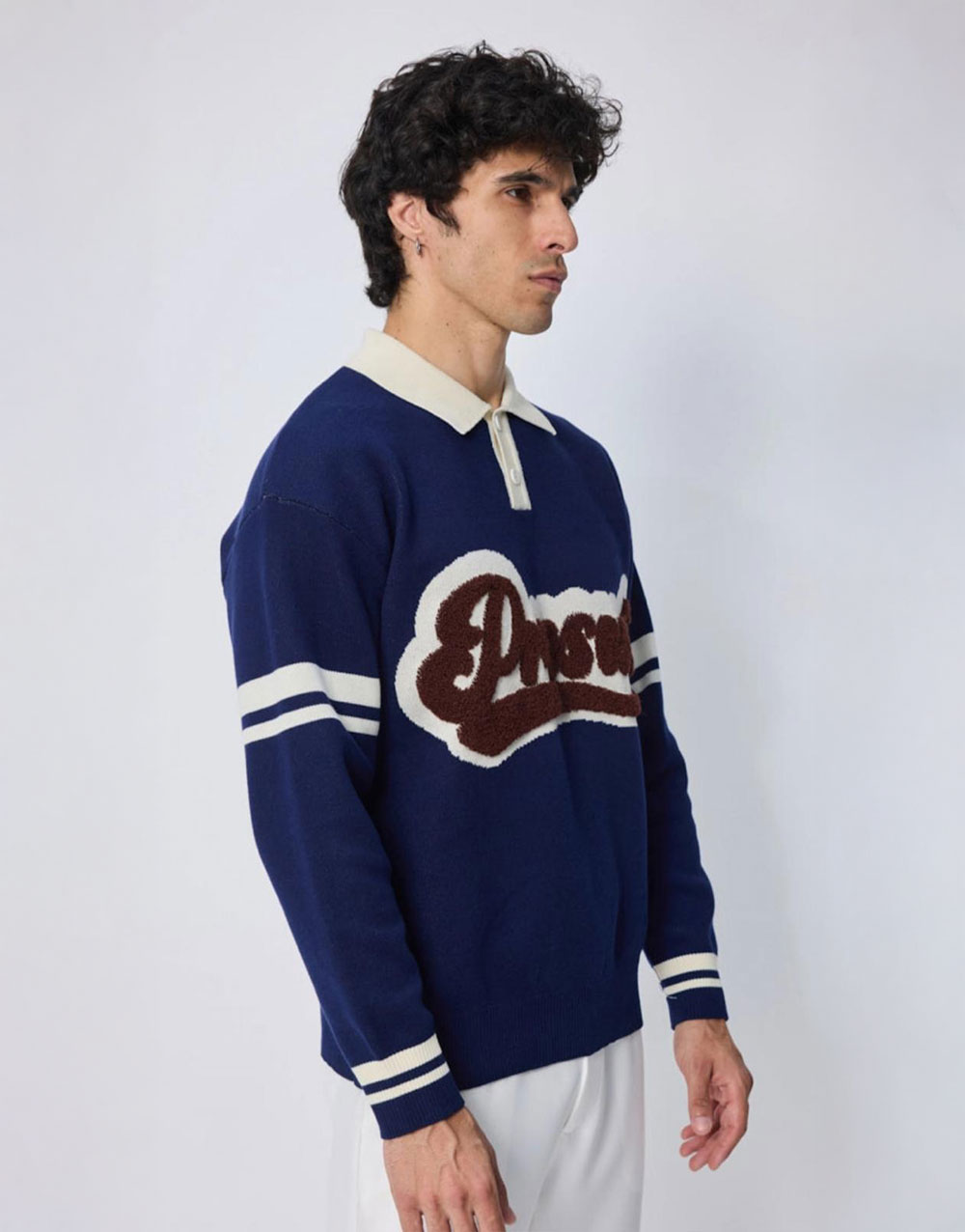 Maglione stile polo con bottoni